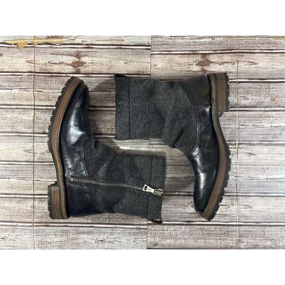 John Varvatos collection wool & Leather Boots sz 8 black grey hand made in Italy main image 12